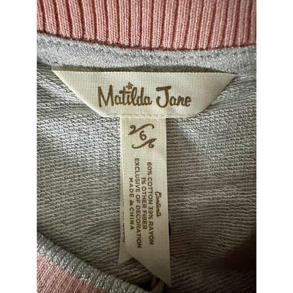 NWT Matilda Jane Just Imagine Glittery French Gray Knit Terry Fair Isle Top 6 - Picture 6 of 9